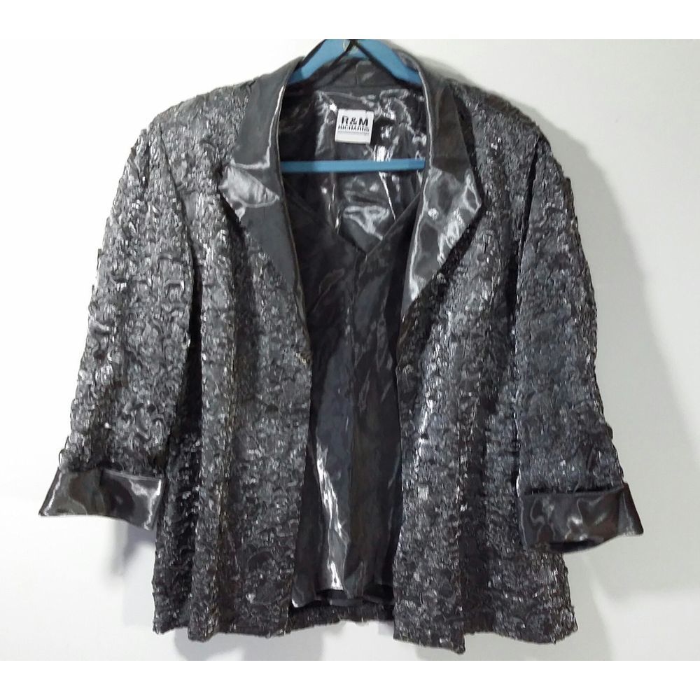 R&M Richards 2 Pc Cocktail Jacket/Cami Silver 18